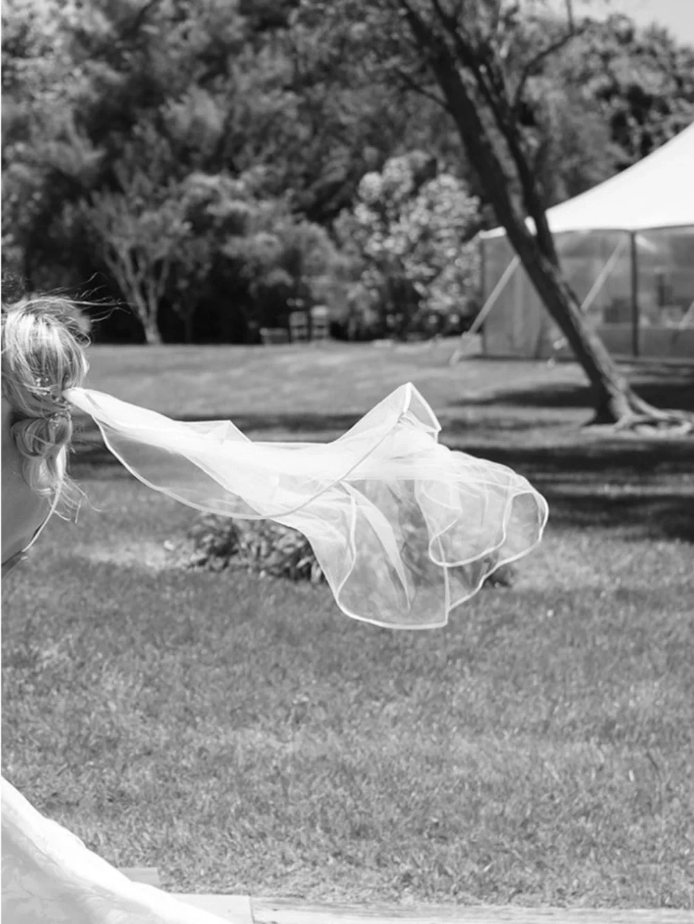 Simple White Bridal Veil with Satin Trim